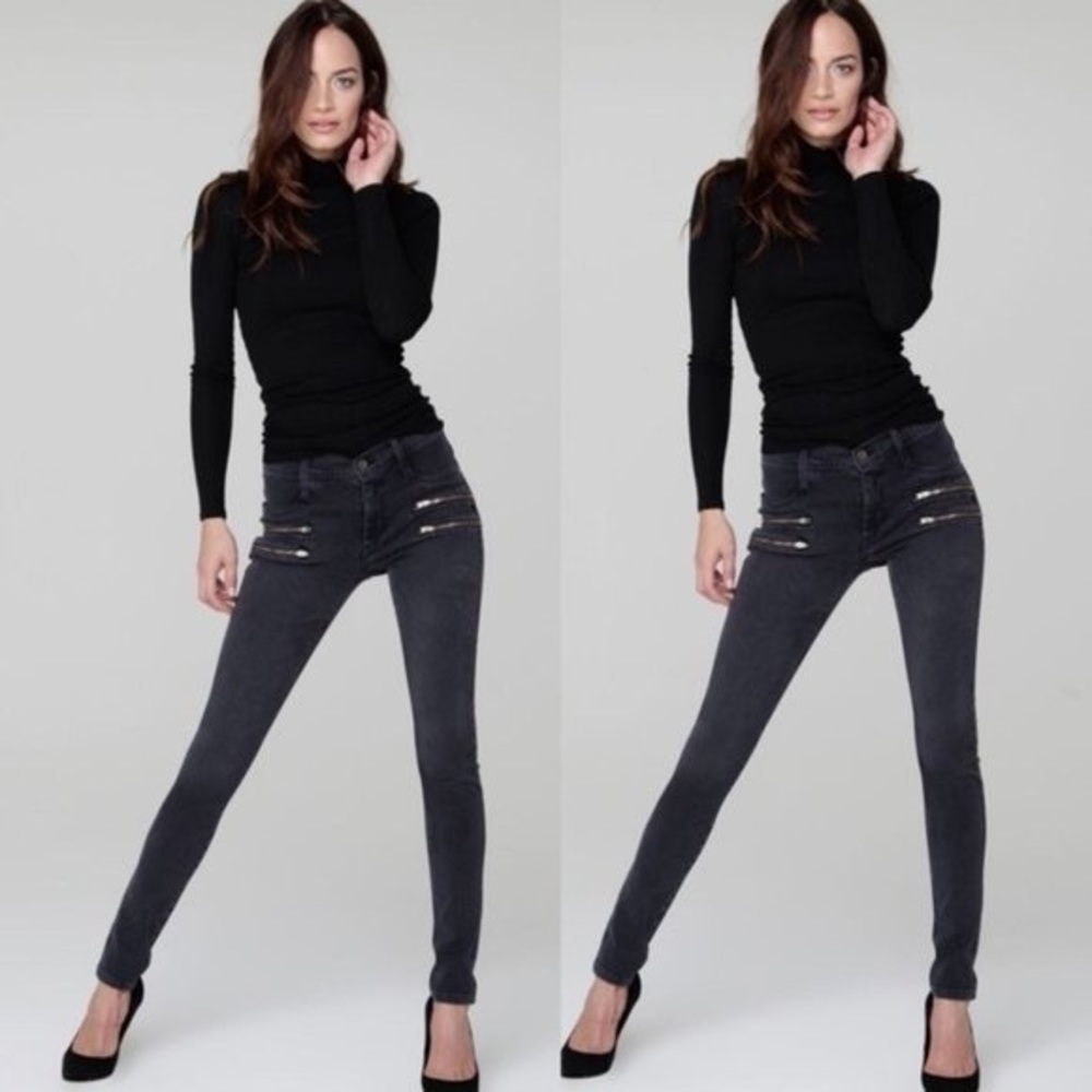 James Jeans Crux raw hem high waist zipper jean 31 in dark rinse